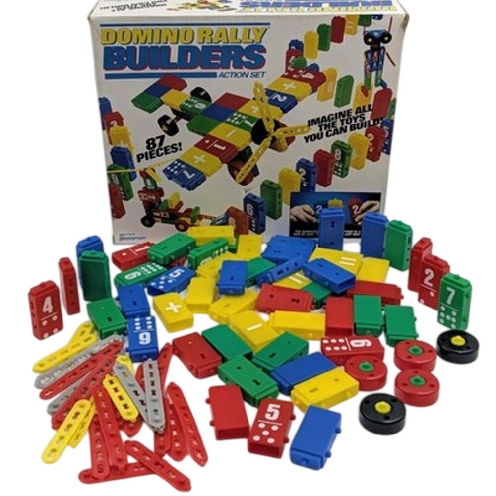 Vintage Domino Rally Builders Action Set 81/87 Pieces Pressman 1992